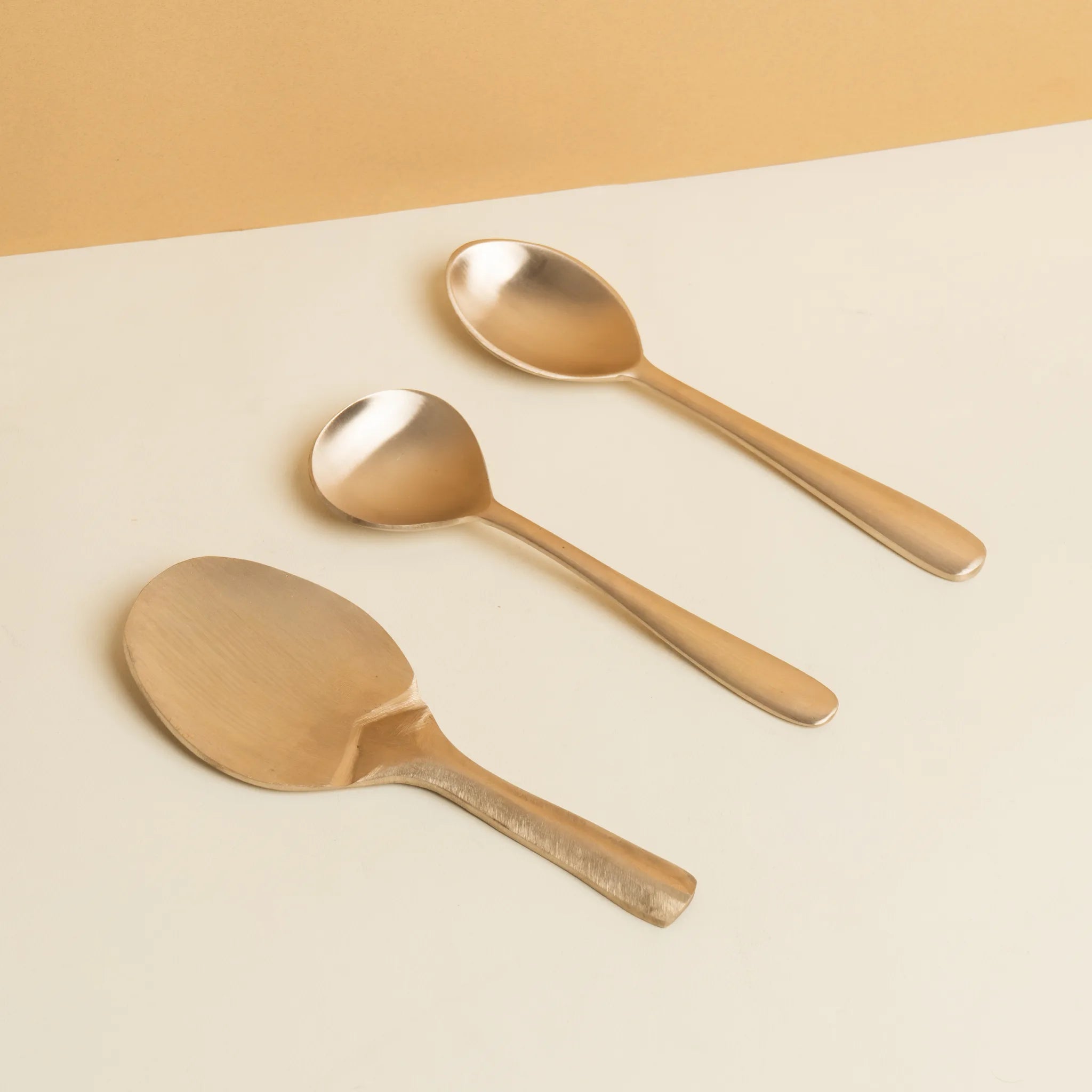 Kansa Serving Spoon — 3 Piece — Brushed